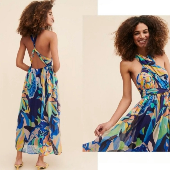 Anthropologie Alexandra Farmer Printed Maxi Dress size 2X New - Picture 3 of 15